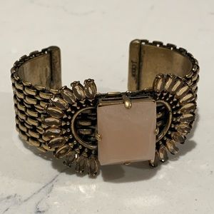 JCrew Bronze Cuff w/ pink center stone. EUC.